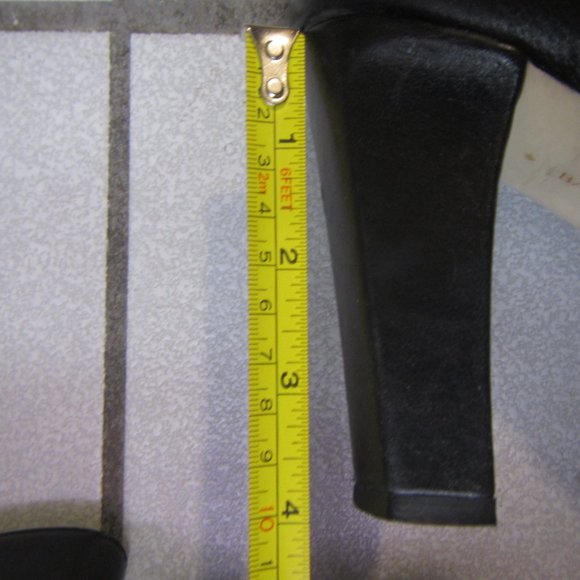 BANANA REPUBLIC Black Leather Knee Boots Sz 10, 4" Heel, Almond Toe - Picture 7 of 15